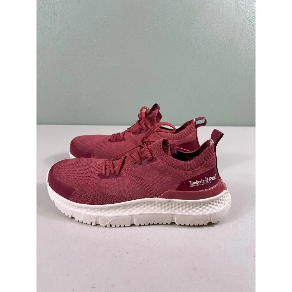 Timberland PRO Burgundy Composite Safety Toe Work Shoes Women's 8M Lightweight‎